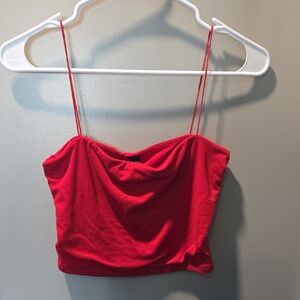 Windsor Red Crop Camisole with Spaghetti Straps